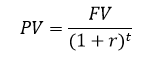 Текущая дисконтированная стоимость денежного потока определяется по формуле  1