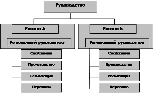 Организационная структура по региону  1